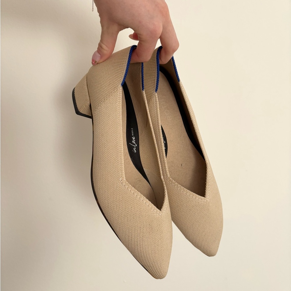 Rothy’s Beige Pointed Toe Low Heel Women's Flats